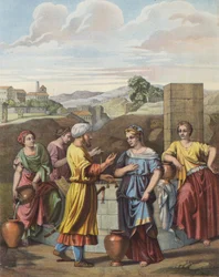 Eliezer y Rebeca en el pozo